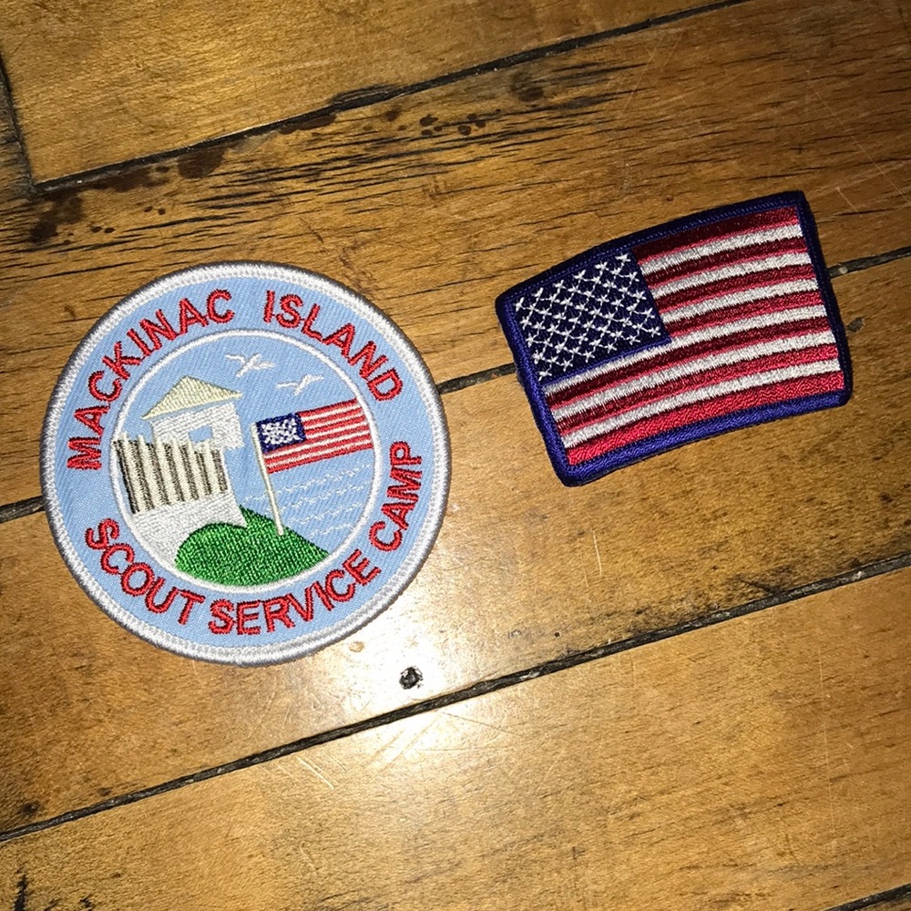 Mackinac Island Scout Service Camp Patch & U.S. Flag Patch